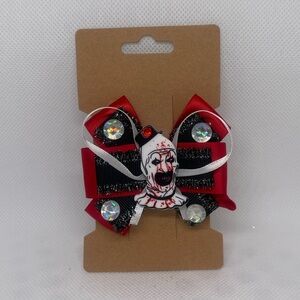 Red and Black Horror Themed Hair Bow